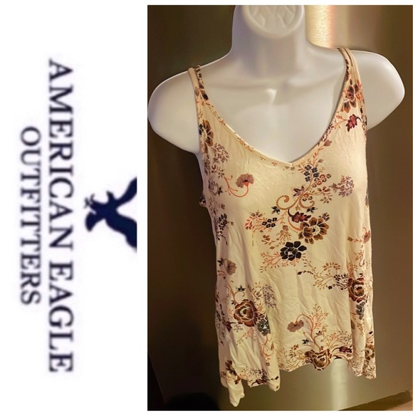 American Eagle Outfitters Tops - 🚫SOLD🚫AEO Floral Criss Cross Tank 🌼